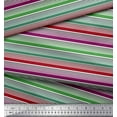 thumbnail image 2 of Soimoi Polyester Crepe Fabric Horizontal Stripe Printed Fabric 1 Yard 42 Inch Wide, 2 of 3
