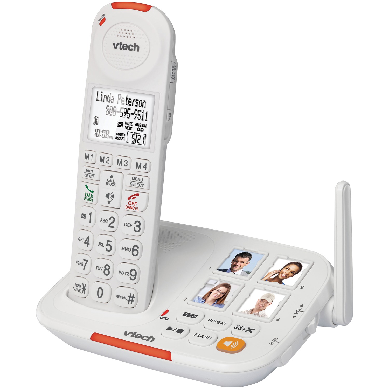VTech VTSN5127 Amplified Cordless Answering System with Big Buttons & Display - image 2 of 3