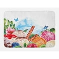 thumbnail image 1 of Tropical Bath Mat, Flowers and Butterflies with Ice Cream Berry Sauce and Chocolate Dessert Summer, Non-Slip Plush Mat Bathroom Kitchen Laundry Room Decor, 29.5 X 17.5 Inches, Multicolor, Ambesonne, 1 of 2