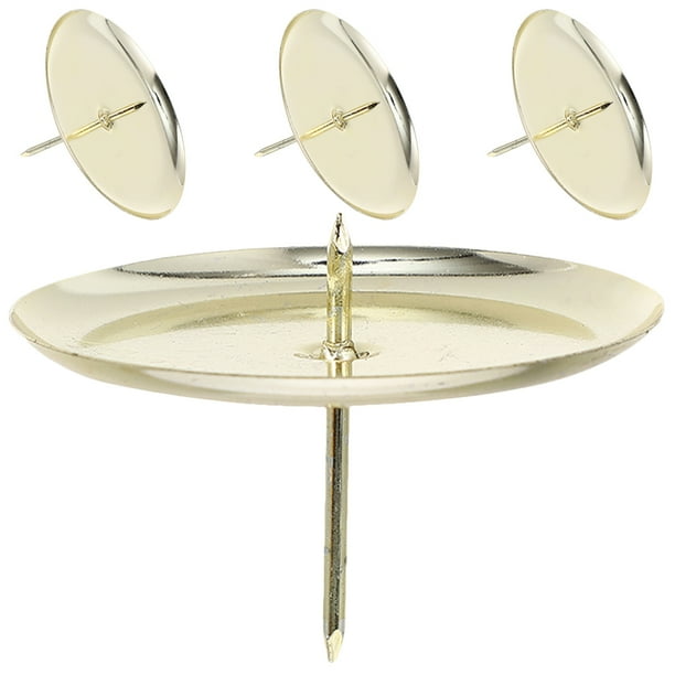 4 Uds. Soporte de fijación de velas con plato de vela de pilar de Metal soporte de fijación de velas de corona
