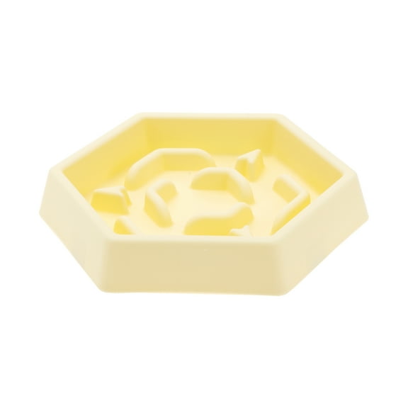 Unique Bargains 1 Pc Convenient Hexagon Dog Bowl for Indoor and Outdoor ABS Yellow