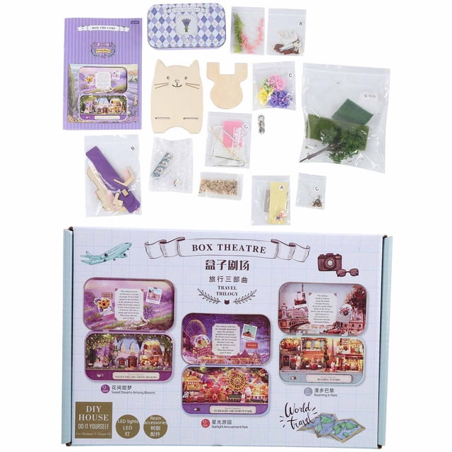 Kit de casa de muñecas de bricolaje, casa de muñecas de madera de bricolaje, casa de muñecas en miniatura, artesanía, juguetes para niños, rendimiento finamente afinado