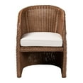 thumbnail image 2 of bali & pari Memphis Bohemian Peanut Brown Braided Rattan Arm Chair, 2 of 9