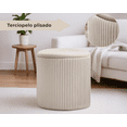 thumbnail image 4 of Set De 2 Taburetes Otomano Redondo Terciopelo Plisado, 4 of 8