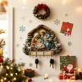 thumbnail image 6 of Holiday Wreath Hook Board Key Rack, 1 Count, 11.8 x 9.1 Inch, Wooden Festive Wall Hanger, Christmas Entryway Decoration, Seasonal Organizer for Keys Masks Ornaments Front Door Decor, 6 of 7