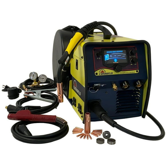CANAWELD MIG TIG Stick Welder Multi Process MADE IN CANADA Welder All in One Portable Welding Machine SLM 201 Selectable 110-220 V-3 Year Warranty CSA/QPS APPROVED-Silver Package(MIG torch)