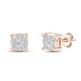 thumbnail image 2 of AFFY 1/10 Round Cut Natural White Diamond Stud Earrings With Miracle Setting In 14K Rose Gold Over Sterling Silver (0.1 Cttw, I2-I3 Clarity), 2 of 4