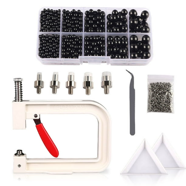 Máquina de ajuste de perlas Botones de remache Tapa de fijación de plástico Camisa Pantalones Chaqueta Kit de herramientas manuales Hecho a mano DIY Accesorio de ropa Tipo 22 4-10 mm Eigraketly HA009177-06B
