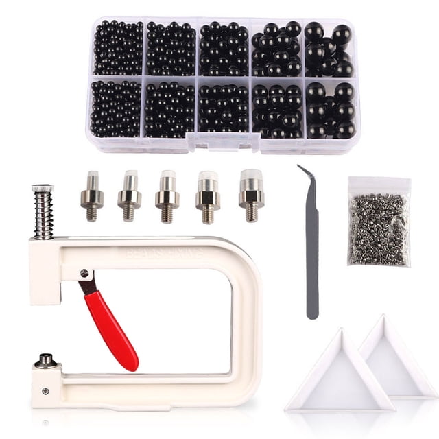 Advancent Juego de máquina de ajuste de perlas de 4-10mm, botones de remache, fijación de cuentas, sombrero, falda, camisa, pantalones, accesorio de ropa Tela de costura y artesanía Tipo 22 Advancent HA009177-06B