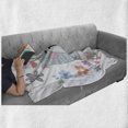 thumbnail image 6 of Polar Bear Soft Flannel Fleece Throw Blanket, Funny Doodle Bear Face with Funny Spring Flowers Kids Nursery Hand Drawn Art, Cozy Plush for Indoor and Outdoor Use, 60" x 80", Multicolor, by Ambesonne, 6 of 6