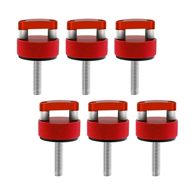 6 tornillos de mariposa con diseño circular en forma de D de repuesto para Jt Jku Rojo