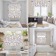 thumbnail image 6 of Boho Polka Dots Kitchen Curtains Sets for Windows 24 Inch Length, Ombre Purple Blue Pink Green Watercolor Rod Pocket Window Treatments Tier Curtains and Valances Set for Bedroom/Bathroom, 6 of 8