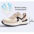 thumbnail image 3 of LUCKY STEP Womens Retro Chunky Sneakers Fashion Color Blocked Casual Shoes,Beige, 3 of 10