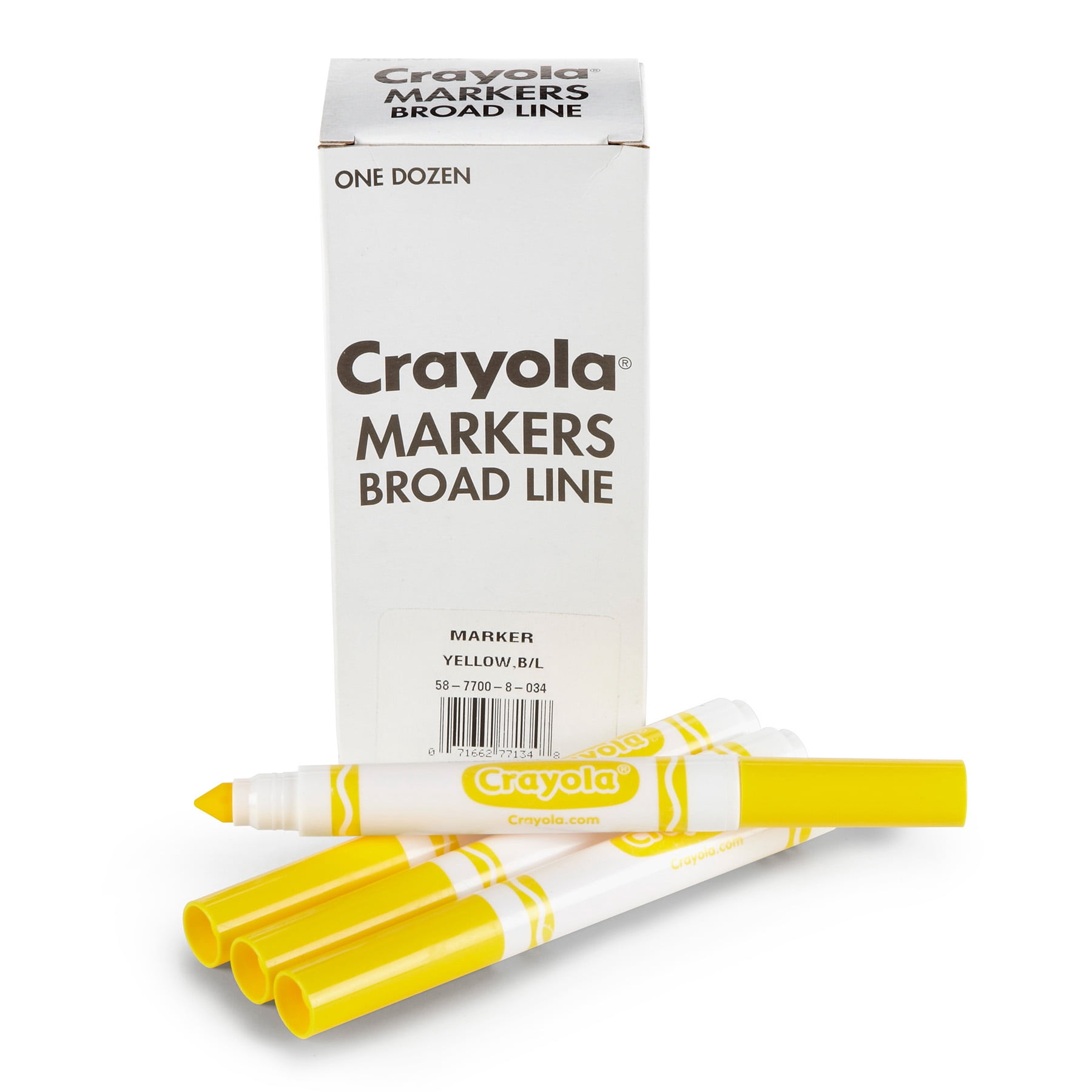 Crayola Bulk Markers, Conical Tip, Yellow, 12 Per Pack, 3 Packs