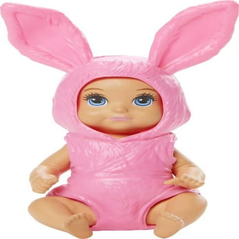 Barbie Skipper Babysitters Inc. Baby Doll with Removable Pink Bunny Onesie Costume & Diaper for 3 to 7 Year Olds