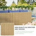 thumbnail image 5 of POTEBAN Patio Furniture Set, 7-Piece Outdoor Sectional All-Weather Wicker Patio Conversation Set for Backyard (Haze Blue Cushions with Gray Rattan), 5 of 7
