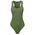 thumbnail image 2 of A2Y Women's Fashion Basic Premium Cotton Racerback Tank Body Suit Ash Olive XL, 2 of 5