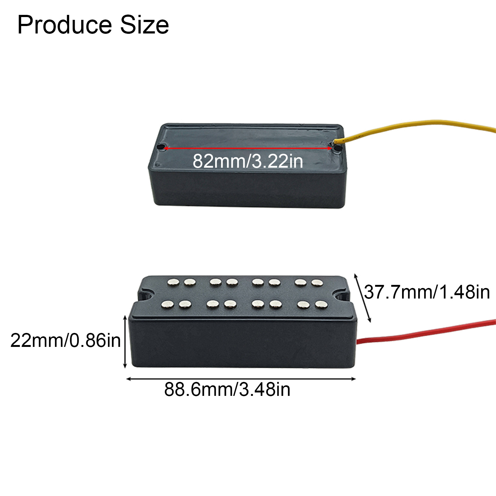 Double Coil Bass Pickup Ceramic Magnet for Electric Bass Guitar Replacement Part 4 Strings Electric Bass Guitar Pickup
