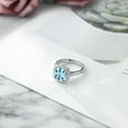 thumbnail image 6 of Gem Stone King 3.30 Cttw Sky Blue Topaz and White Created Sapphire Ring for Women in 925 Sterling Silver | Cushion Cut 8MM | Gemstone Birthstone | Available in Size 5, 6, 7, 8, 9, 6 of 6
