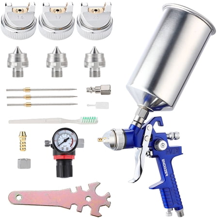 ENDOZER 1.4/1.7/2.0mm HVLP Spray Gun with 1000 ml Aluminum Cup - Professional Grade Paint Sprayer for House Painting, Car, Furniture, Varnish and Top Coat