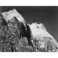 thumbnail image 2 of Adams, Ansel 32x26 Black Ornate Wood Framed with Double Matting Museum Art Print Titled - Rock formation-Night Sky Zion National Park-Utah, 2 of 4