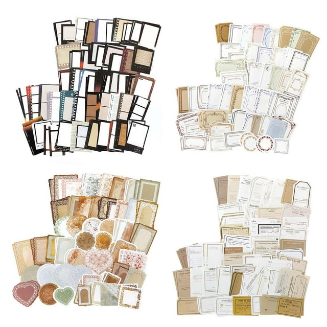 400 piezas de papel para álbumes de recortes, suministros de papel para diario, cartulina estampada para álbumes de recortes, papel decorativo para