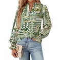 thumbnail image 2 of Blusa elegante y camisetas MASCOMODA para mujer, cuello en V, estampado floral, 2 of 6