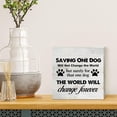 thumbnail image 4 of Zomyto 5x5 Inches Saving One Dog Will Not Change the World Wooden Box Sign Desk Decor Animal Rescue Box Sign Wood Plaque Block Sign Rustic Home Decor, 4 of 5
