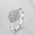 thumbnail image 2 of 10.7mm Flower Jewelry 925 Silver Band Women's Wedding Round AAA Cz Ring Size 4-9, 2 of 5
