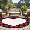 thumbnail image 5 of Valentine's Day Washable Round Area Rug 8 ft, Red and Black Buffalo Check with Heart , Soft Non Slip Rugs Stain Repellent Indoor Felt Carpet for Living Dining Room Bedroom Home Office, 5 of 9