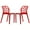 Transparent Red, variant on LeisureMod Dining Chair Stackable Accent Side Chair Transparent Modern Kitchen Chair with Honeycomb Back Design for Dining Room and Kitchen Dynamic Collection in Transparent Orange Set of 2