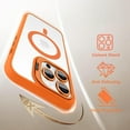 thumbnail image 5 of Shockproof Kickstand Heavy Duty Clear Case For Apple iPhone 16 Pro Max Compatible With MagSafe With Camera Lens Protector Orange, 5 of 7