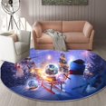 thumbnail image 2 of PENGXIANG Christmas Area Rug Polyester  Area Rug Non-Slip Rug Runner Washable Carpet Mat for Dining Dorm Room Bedroom Home Decorative 39.4x39.4inches, 2 of 5