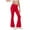 Red, variant on KAUOD Girls Flare Leggings Soft Stretchy Bell-Bottom Gym Footless Tights Kids Warm Plain High Waist Slim Stocking Leggings