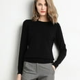 thumbnail image 1 of Nouveau Femmes Automne Hiver Vêtements Solide Col Rond Pull Pull Manches Longues Pulls Tricot Chemise Femmes Tops, 1 of 5