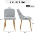thumbnail image 3 of TacleeKii Modern Upholstered Dining Chairs Set of 2, Curved Back, Wood Legs, 300 lb Weight Capacity, Gray, 3 of 7