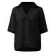 thumbnail image 4 of Vestidos Casuales Para Mujer, Blusas De Mujer De Moda Blusa informal de manga corta con solapa y cuello halter para mujer, color liso, con mangas 3/4, 4 of 5