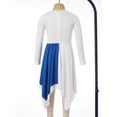 thumbnail image 4 of YIZYIF Youth Girls Lyrical Dance Dress Liturgical Worship Costume Sleeveless Asymmetrical Dress,Sizes 6-16 Blue-A 4, 4 of 7