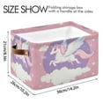 thumbnail image 3 of Flying Unicorn with Wings Foldable Storage Basket,Canvas Fabric Foldable Storage Bins with Handles Open Home Storage Bins Boxes for Toy Book Shelf Closet Baskets, 3 of 9