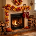thumbnail image 2 of Artificial Fall Maple Leaf Garland, Multicolor Bendable Autumn Foliage Vine Swag,Halloween Thanksgiving Decorations,Indoor Outdoor Mantel Stair Door Table Porch Yard Harvest Party Wall Decor Supplies, 2 of 6
