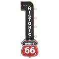 thumbnail image 4 of Vintage Route 66 LED Marquee Wall Decor - Battery Operated Metal Wall Art With LED Light Bulbs - Retro Sign for Bar, Man Cave, Garage, Game Room & More, 4 of 6