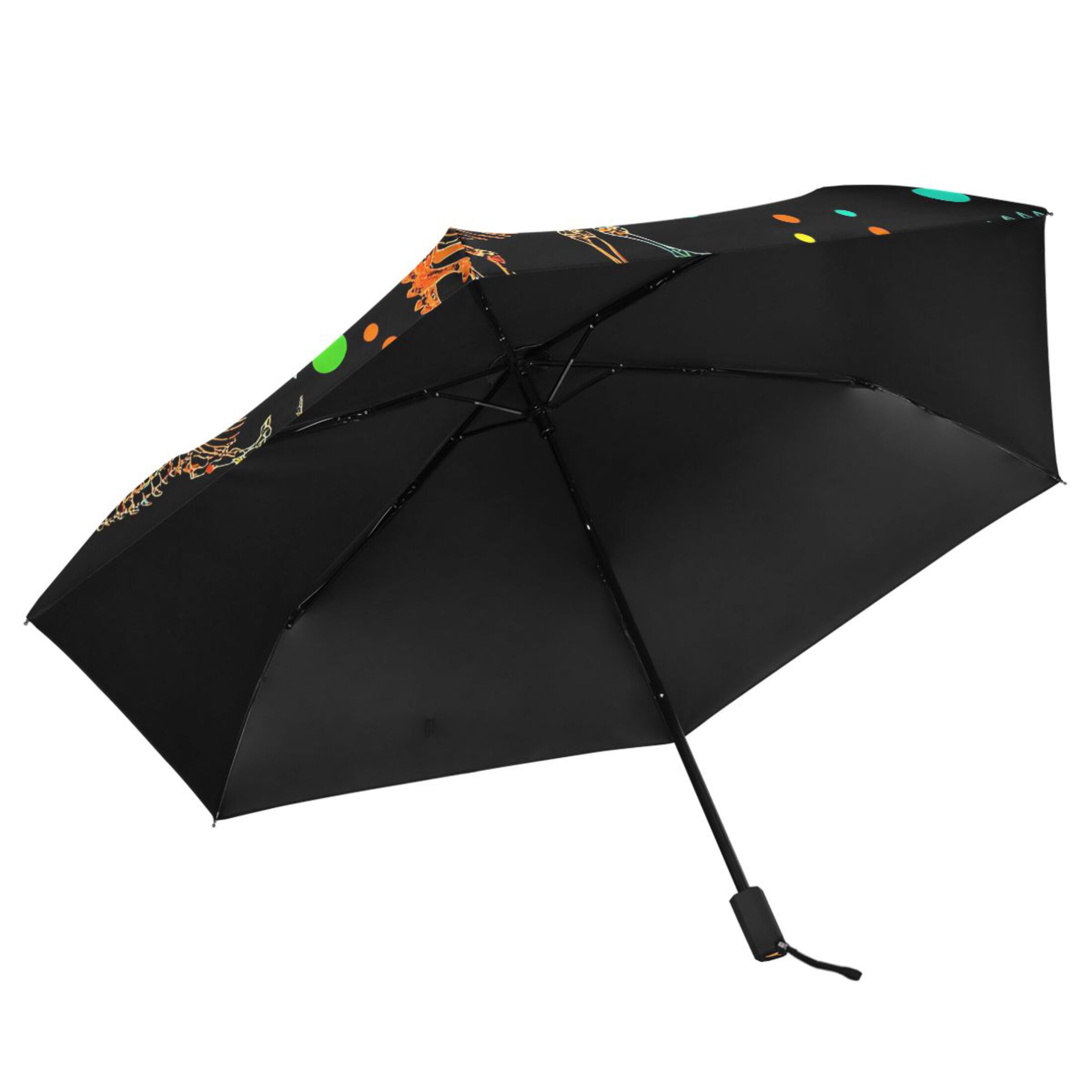 ALAZA Cartoon Dinosaur UPF 50+ Compact Folding Umbrella for Rain Travel Umbrella Packable