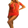 thumbnail image 1 of Femmes Sexy Licou Mini Robe Creuse Bodycon Robe Courte Découpée Robe de Soirée Club, 1 of 7