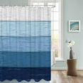 thumbnail image 3 of Fabric Shower Curtain, Navy Blue Striped Gradient Rustic Wood Board Shower Curtains with 12 Hooks Waterproof Machine Washable Bath Curtains for Bathroom, 72 x 96in, 3 of 6
