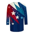 thumbnail image 5 of JOANKDMI 4th of July Shirts for Women 3/4 Sleeve American Flag Crewneck Loose Fit Tops Memorial Day Patriotic Festival Holiday Anniversary Wear, 5 of 5