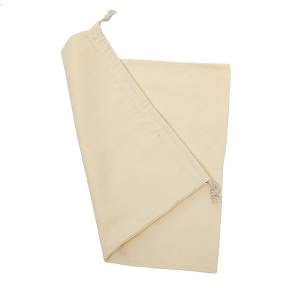BESTOYARD Heavy Duty Canvas Drawstring Laundry Bag Beige Foldable Storage Pouch for Home and Travel