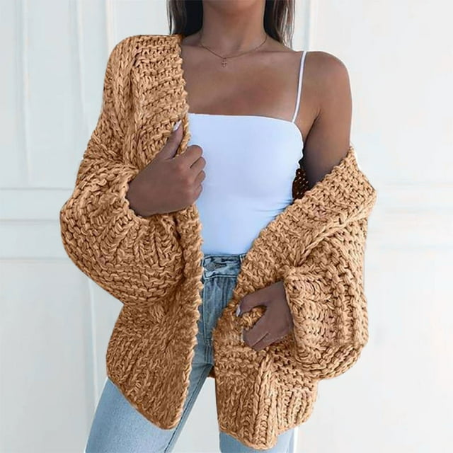 LOVZFMLL Cardigan pour Femmes Mode Décontractée Cardigan à Manches Longues Cardigan Chaud
