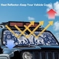 thumbnail image 5 of POLERO Blue Bohemian Elphant Automotive Sunshade Comes with Storage Bag, Keep Car Interior Cool,Universal Windshield Sun Shade Fit for Cars, Off-road Vehicle, Trucks, SUV (52.95x16.14 inch), 5 of 7