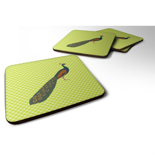 "Treasures Indian Peacock Peafowl Green Decorative Coasters, 3.5"", Multicolor" Caroline's Treasures BB7751FC