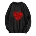 thumbnail image 4 of Valentines Day Gifts! Titcea Valentines Sweaters Women Crew Neck Long Sleeve Heart Print Sweater Loose Comfort Casual Heart Shirts Couple Sweatshirt, 4 of 4